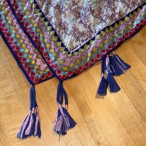 Johnny Was Colorful Geometric Scarf with Tassels